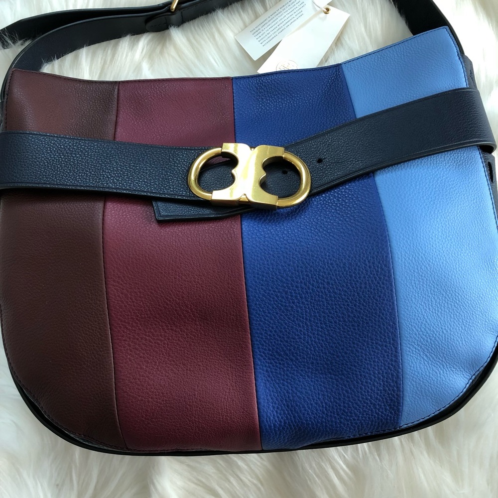 TORY BURCH Gemini Link Belted Striped Hobo - Picture 3 of 8